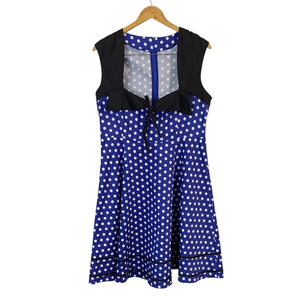 POLKA Dot Retro Rockabilly Fit & Flare Dress Sz XXL